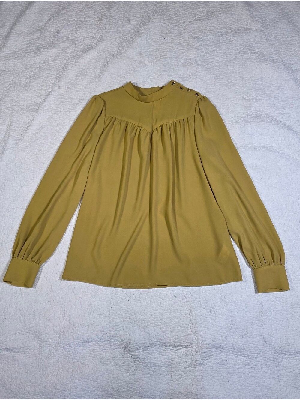 MOTF Mock Neck Long Sleeve Mustard Blouse